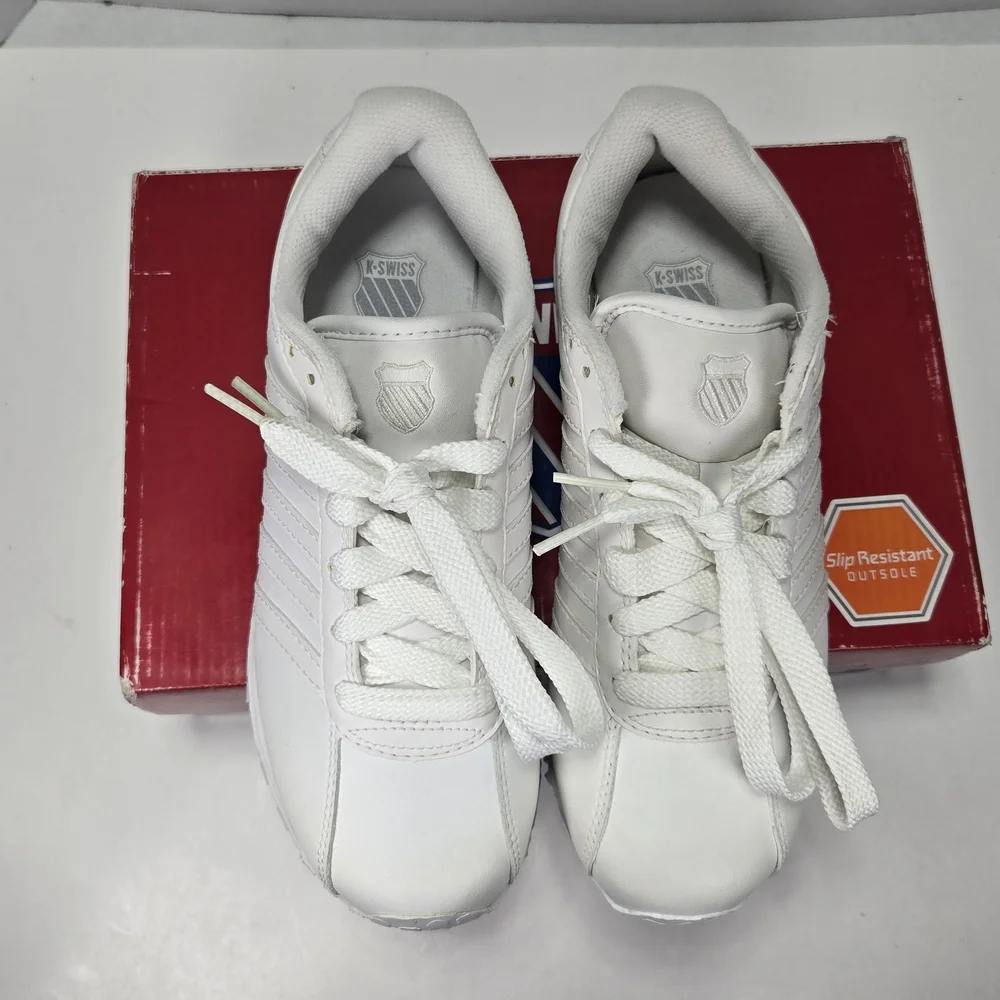 K-Swiss Botwin All-White Classic Sneakers Women's Size 6 1/2 6.5 - Picture 6 of 15